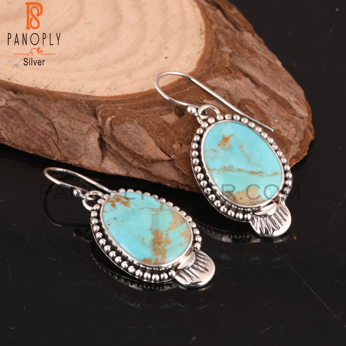 Kingman Turquoise 925 Sterling Silver Earrings