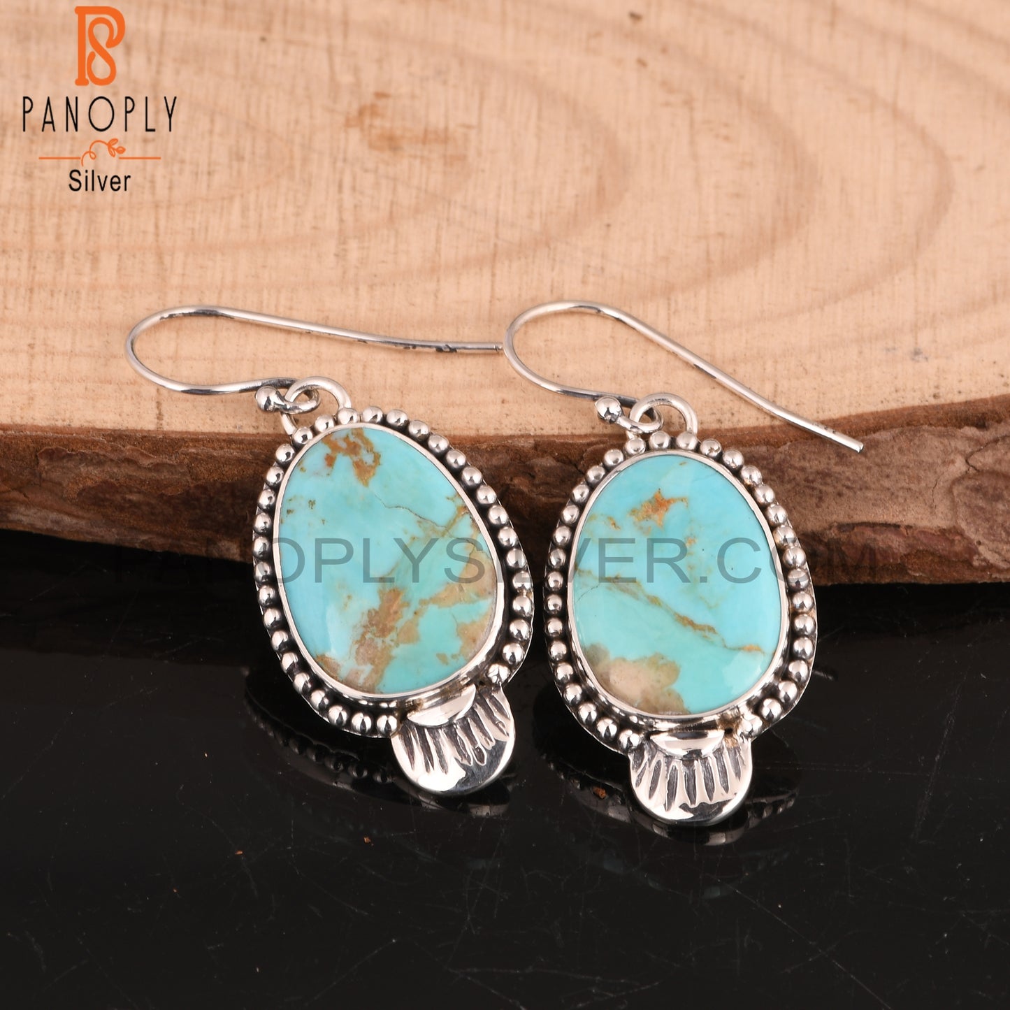 Kingman Turquoise 925 Sterling Silver Earrings