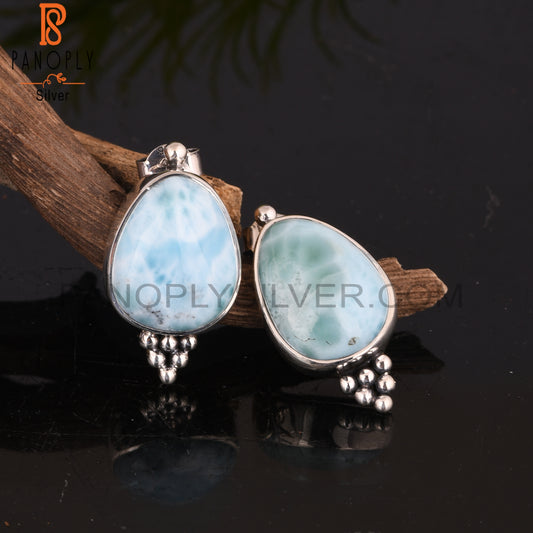 Larimar 925 Sterling Silver Earrings