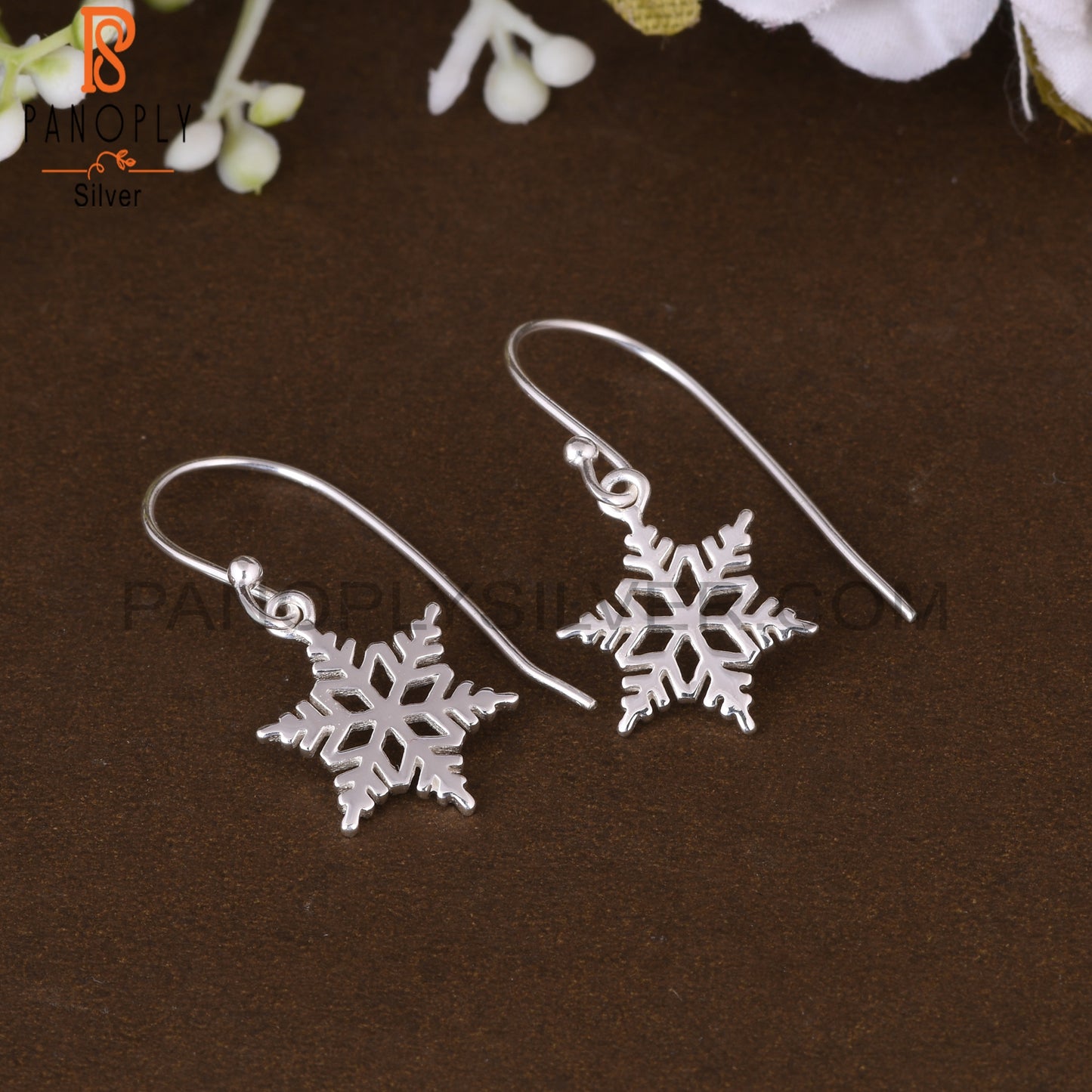 Aesthetic 925 Sterling Silver Flower Dangle Earrings