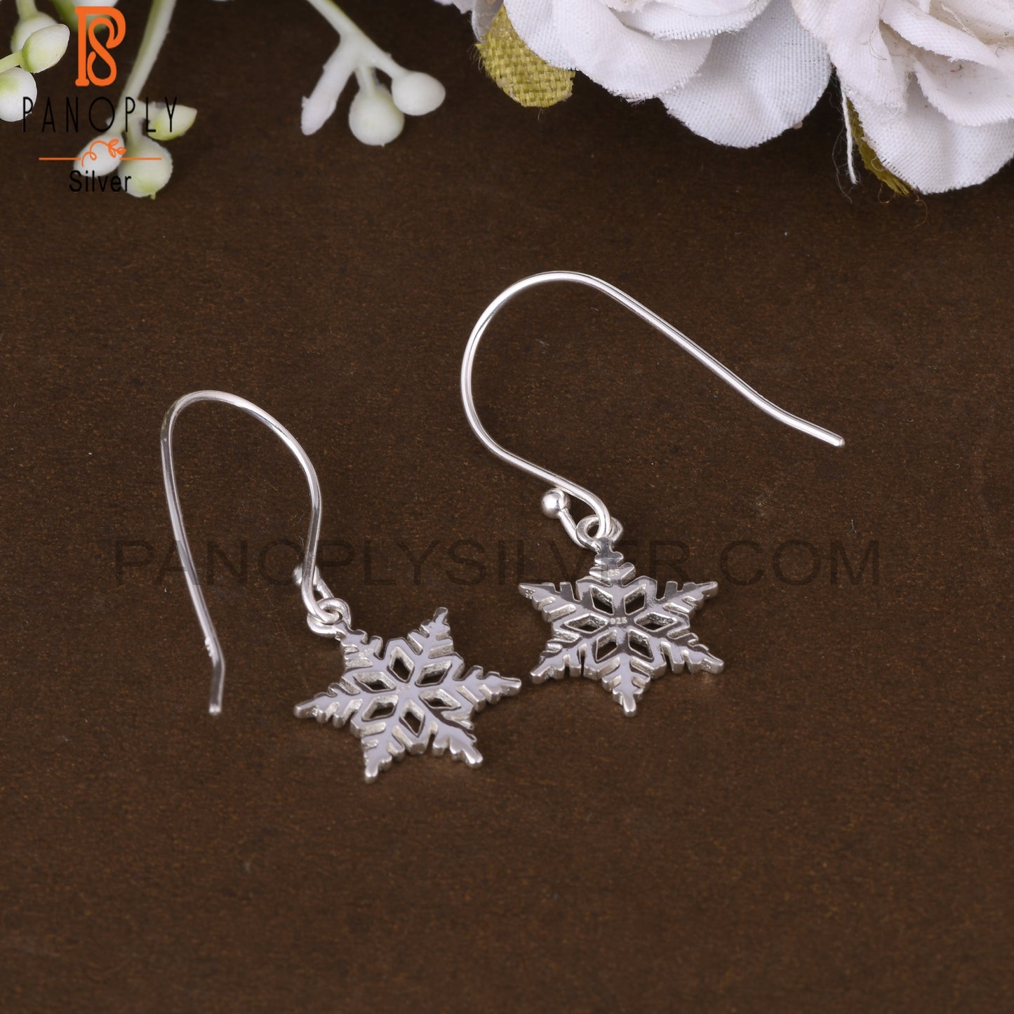 Aesthetic 925 Sterling Silver Flower Dangle Earrings