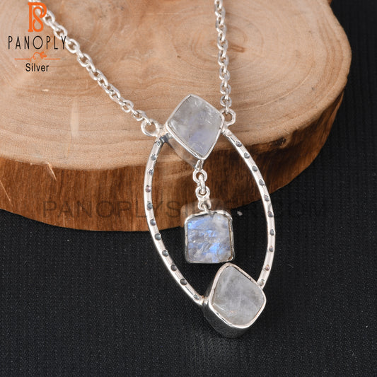 Rainbow Moonstone 925 Sterling Silver Pendant