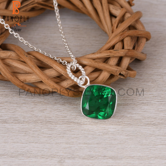 Doublet Zambian Emerald Quartz 925 Silver Pendant