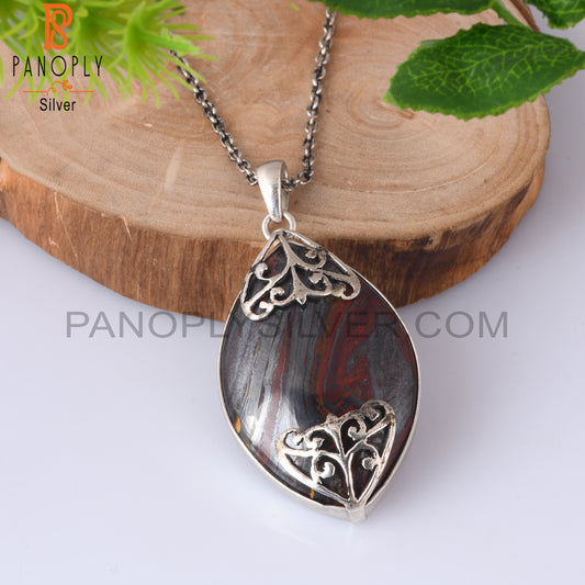 Tiger Eye Iron 925 Sterling Silver Pendant For Wife