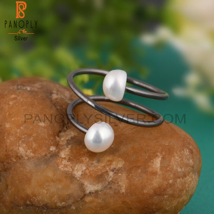 Round Pearl 925 Sterling Silver Ring For Him