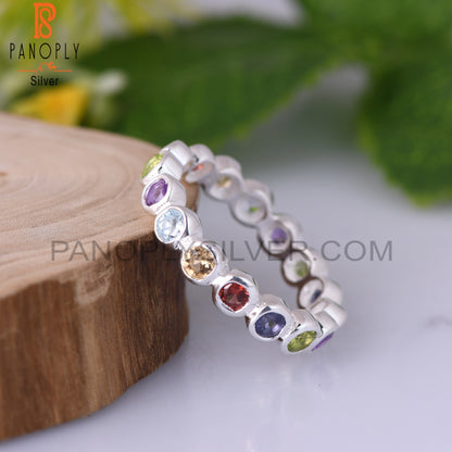 Amethyst, Blue Topaz, Citrine, Peridot, Garnet, Iolite Ring