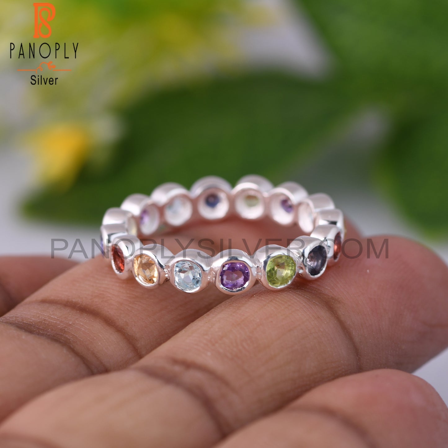 Amethyst, Blue Topaz, Citrine, Peridot, Garnet, Iolite Ring