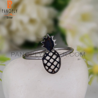 Pineapple Design Oxidized 925 Sterling Silver Ring