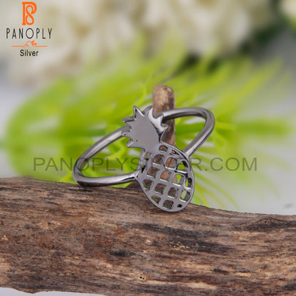 Pineapple Design Oxidized 925 Sterling Silver Ring