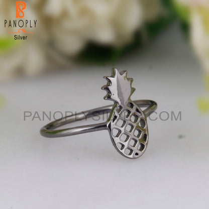 Pineapple Design Oxidized 925 Sterling Silver Ring