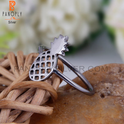 Pineapple Design Oxidized 925 Sterling Silver Ring