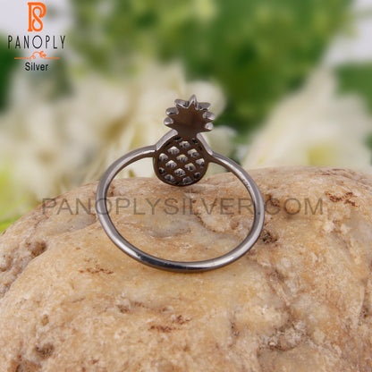 Pineapple Design Oxidized 925 Sterling Silver Ring