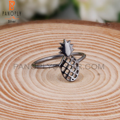 Pineapple Design Oxidized 925 Sterling Silver Ring