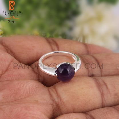 Amethyst Round Shape 925 Sterling Silver Jewelry Ring