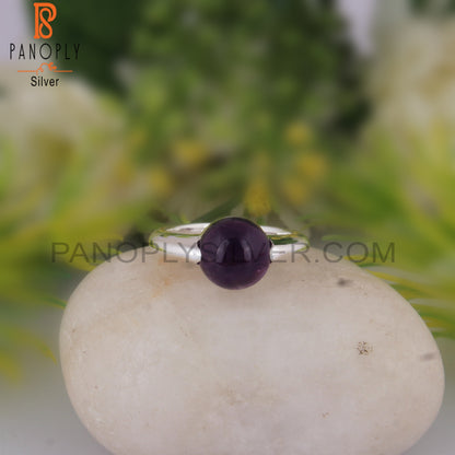 Amethyst Round Shape 925 Sterling Silver Jewelry Ring