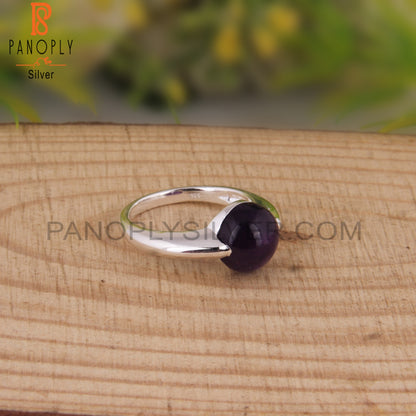 Amethyst Round Shape 925 Sterling Silver Jewelry Ring