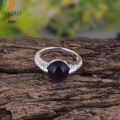 Amethyst Round Shape 925 Sterling Silver Jewelry Ring