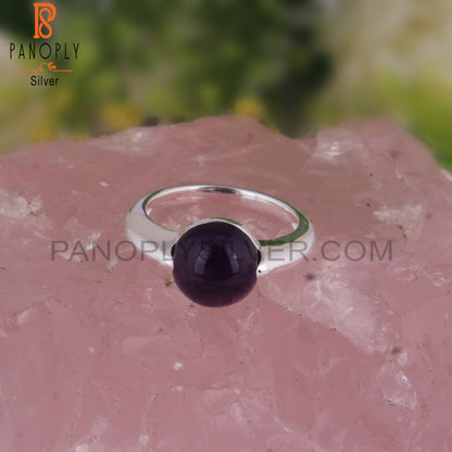 Amethyst Round Shape 925 Sterling Silver Jewelry Ring