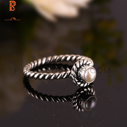 Pearl Casual 925 Sterling Silver Hypoallergenic Ring