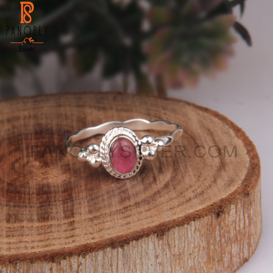 Pink Tourmaline Oval Shape 925 Sterling Silver Ring