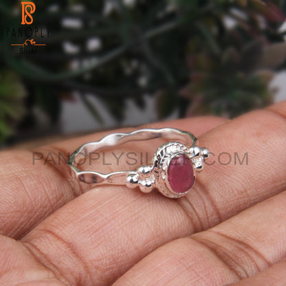 Pink Tourmaline Oval Shape 925 Sterling Silver Ring