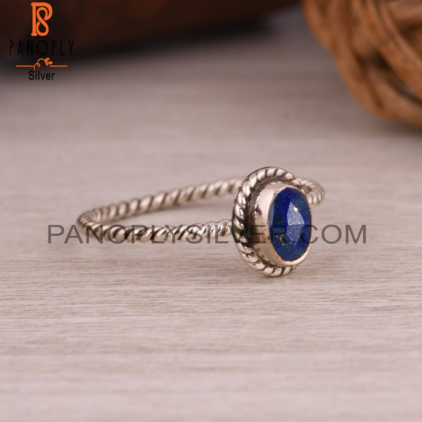 Corundum Blue Cultured Oval Shape 925 Sterling Silver Ring