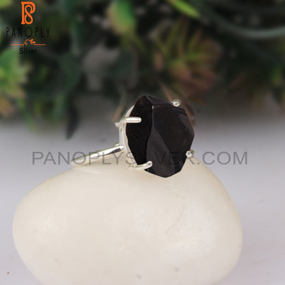 Black Obsidian 925 Sterling Silver Beautiful Finger Ring