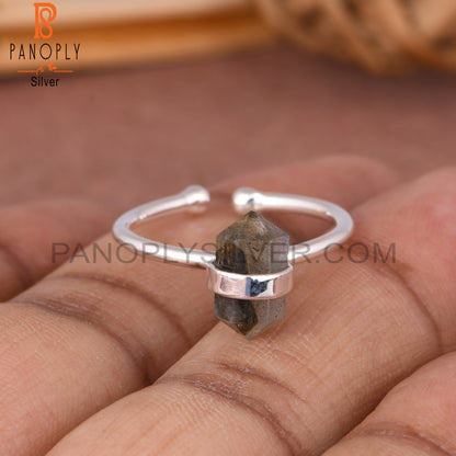 Labradorite Pencil 925 Sterling Silver Ring