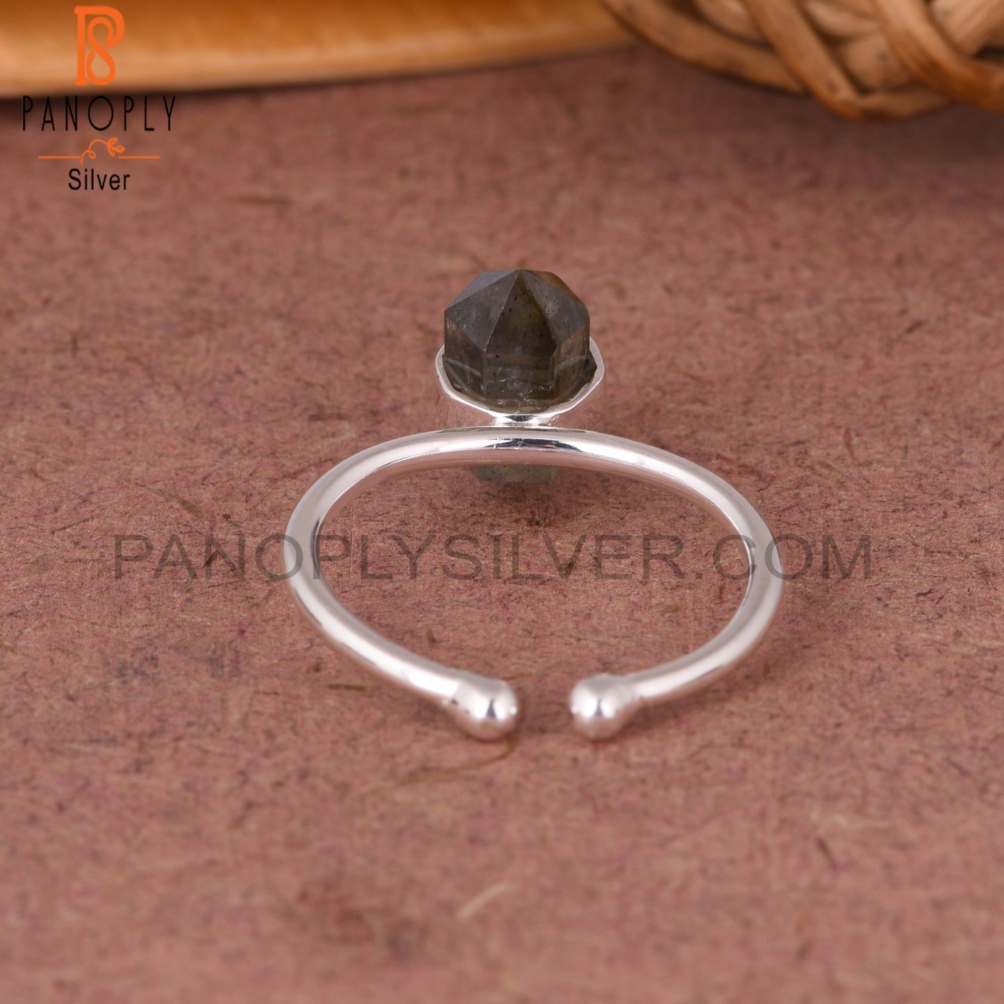 Labradorite Pencil 925 Sterling Silver Ring