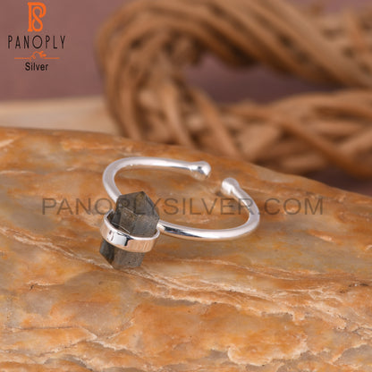 Labradorite Pencil 925 Sterling Silver Ring