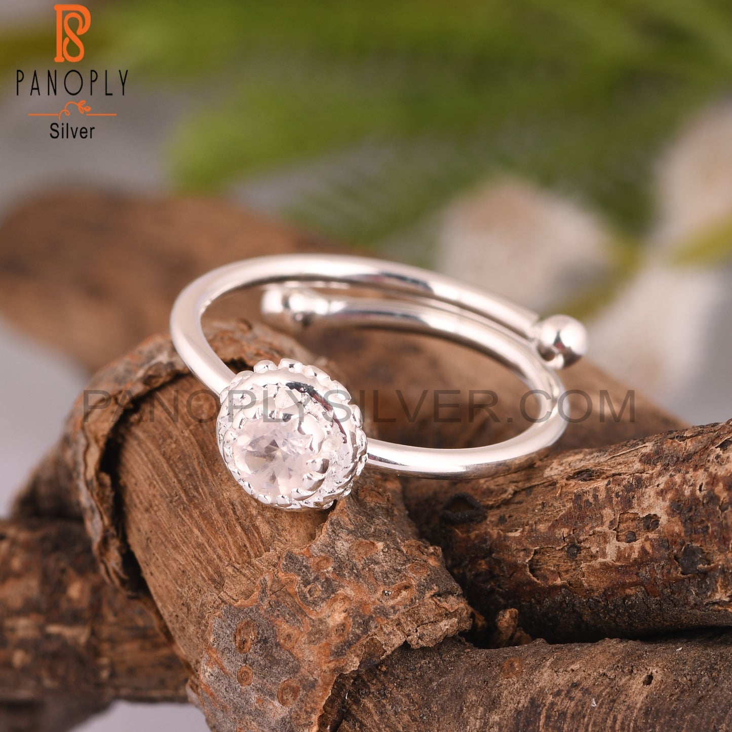 Rose Quartz 925 Sterling Silver Simple Ring