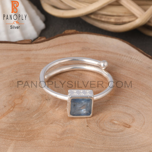 Kyanite Square Shape 925 Sterling Silver Ring