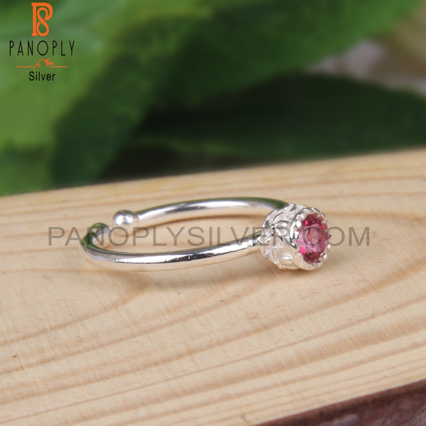 Pink Topaz Round Shape 925 Sterling Silver Cute Ring