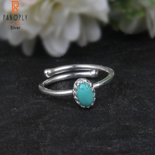 Arizona Turquoise Oval 925 Silver Sky Blue Ring