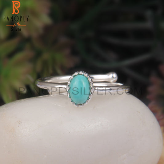 Arizona Turquoise Oval Shape 925 Sterling Silver Blue Ring