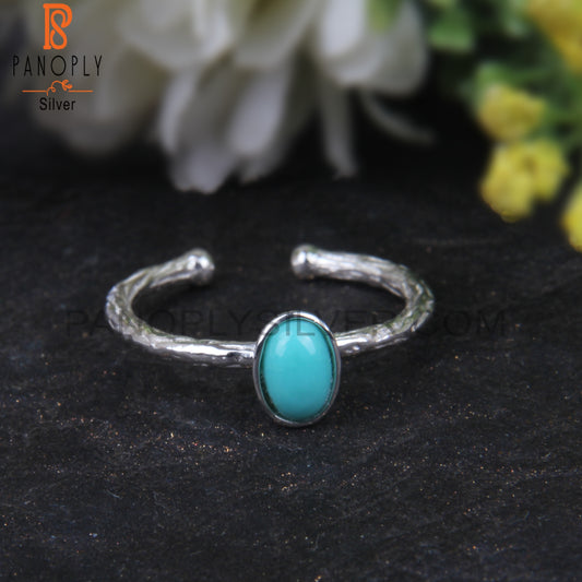 Arizona Turquoise Oval 925 Sterling Silver Adjustable Ring