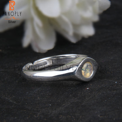 Ethiopian Opal Eye 925 Sterling Silver Wedding Ring For Her