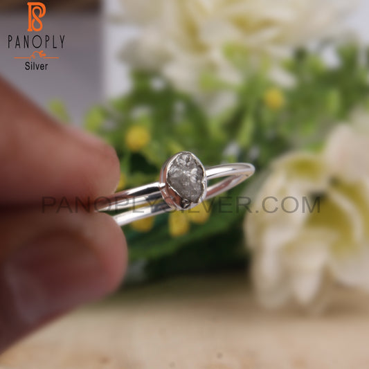 Diamond Rough 925 Sterling Silver Open Pretty Ring