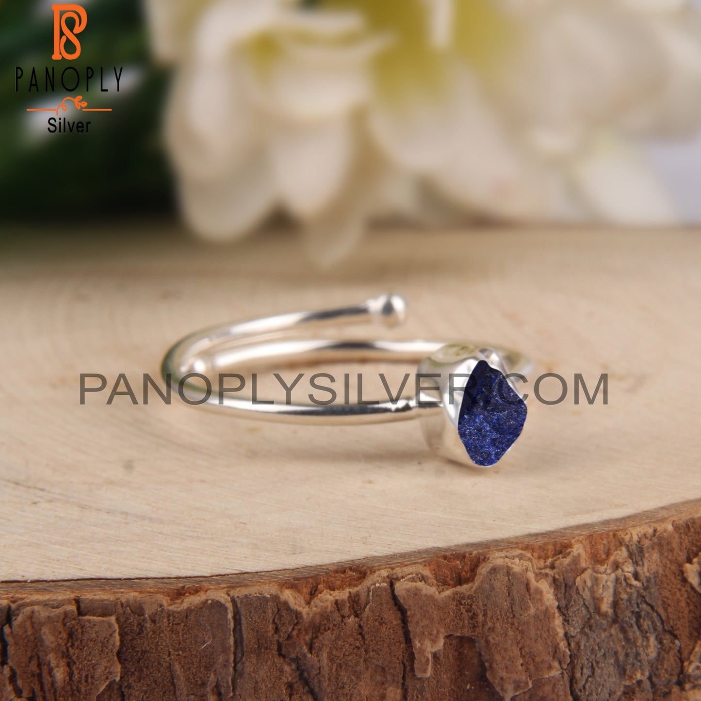 Lapis Lazuli 925 Sterling Silver Simple Openable Ring