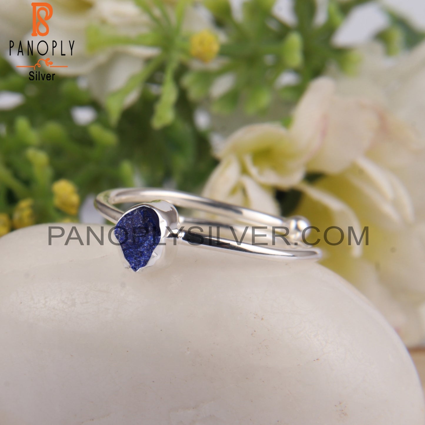 Lapis Lazuli 925 Sterling Silver Simple Openable Ring