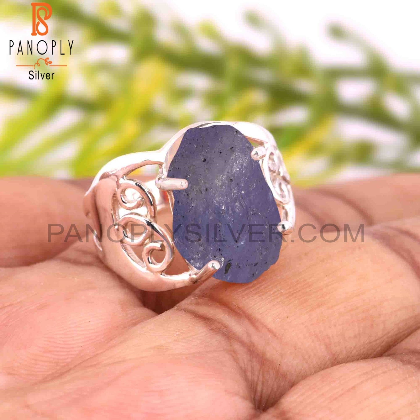 Branch Tanzanite Rough 925 Sterling Silver Ring