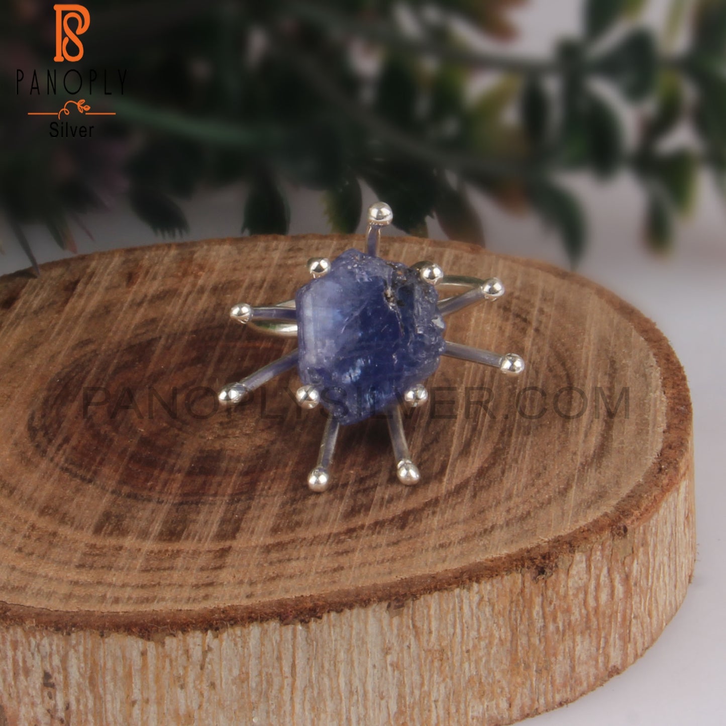 Tanzanite Rough 925 Sterling Silver Crown Ring