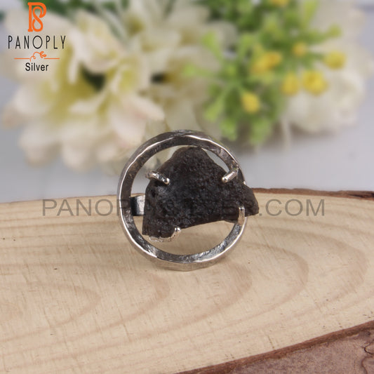 Attractive Columbianite Rough 925 Sterling Silver Ring