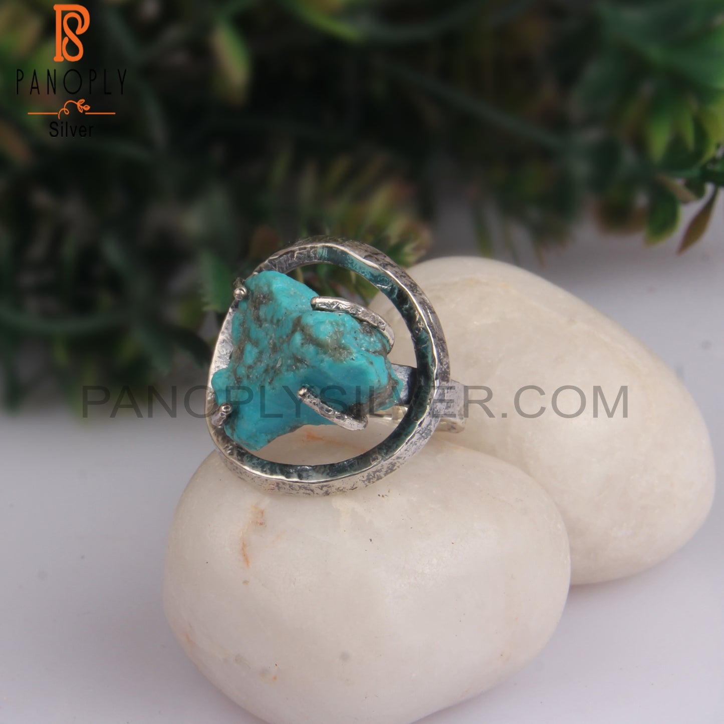 Arizona Turquoise Rough 925 Sterling Silver Daily Wear Ring