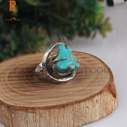 Arizona Turquoise Rough 925 Sterling Silver Daily Wear Ring