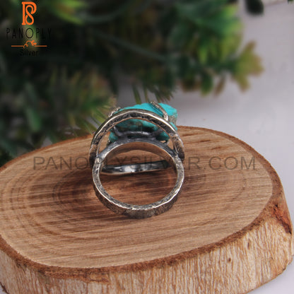 Arizona Turquoise Rough 925 Sterling Silver Daily Wear Ring