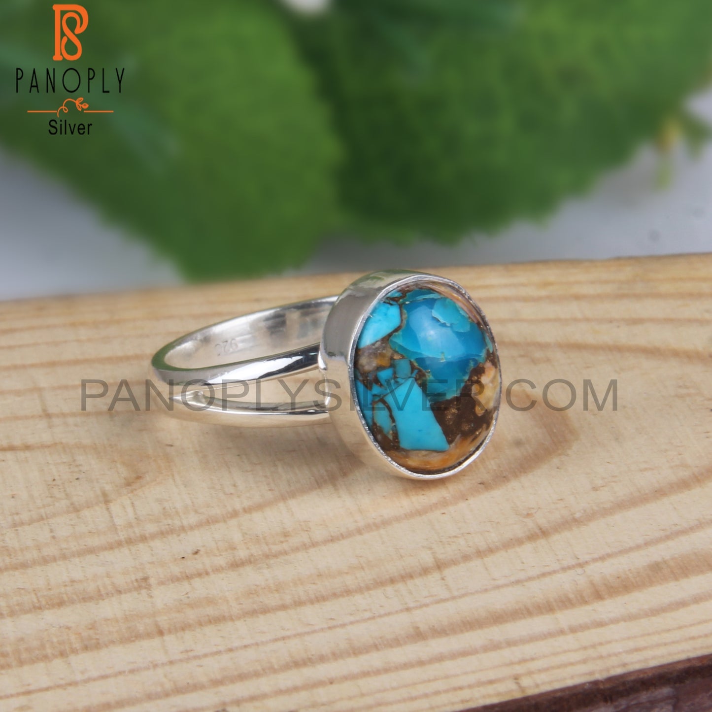 Mojave Copper Oyster Turquoise Silver Ring