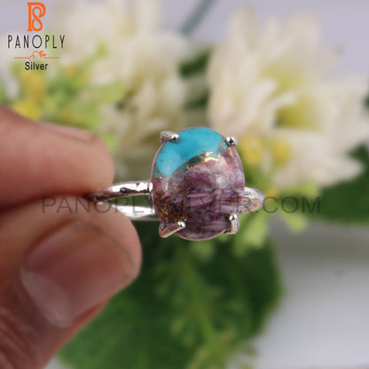 Mojave Copper Purple Oyster Turquoise  Ring Gift