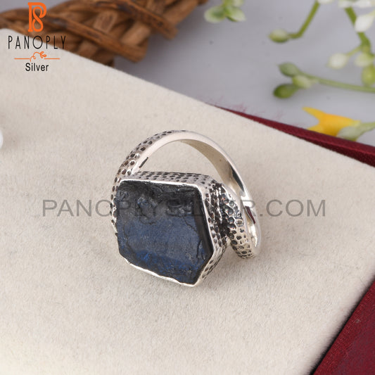 Labradorite Rough 925 Sterling Silver Ring