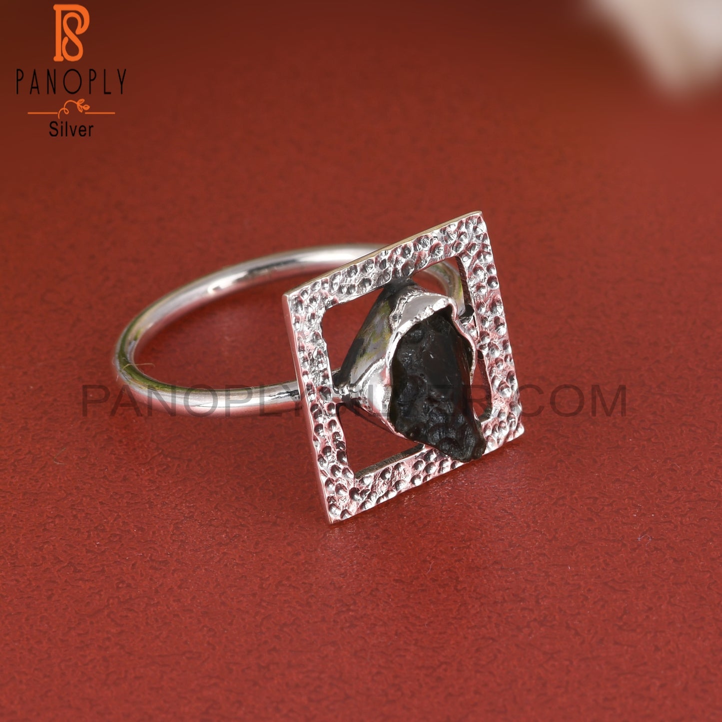 Stylish Moldavite 925 Sterling Silver Ring